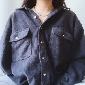 cozy navy blue sherpa shirt ✰